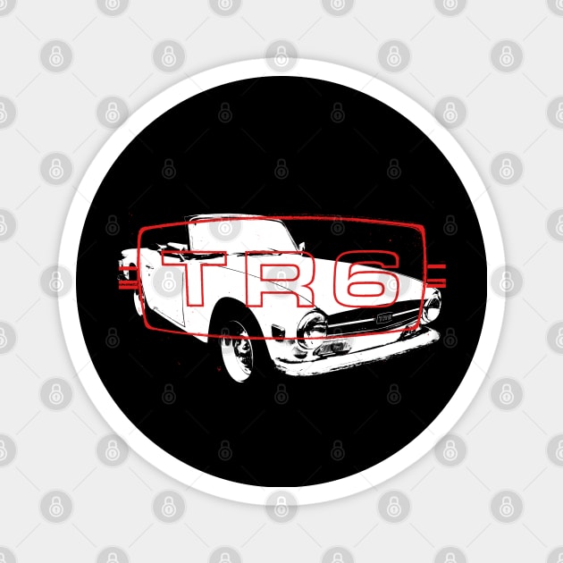 Triumph TR6 1970s classic sports car monoblock white with logo Magnet by soitwouldseem